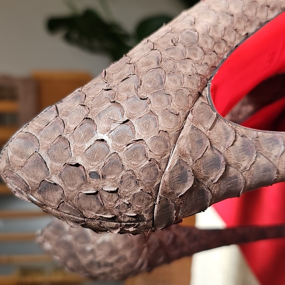 Louboutin Python Peep-Toe Heels - Picture 13 of 13